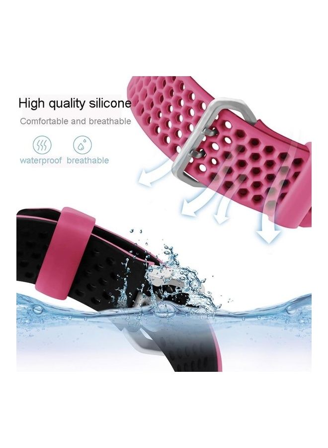 HuHa Replacement Watchband for Apple Watch Series 7/6/5/4/3/2/1/SE 42/44/45mm Pink/Black - Image 3