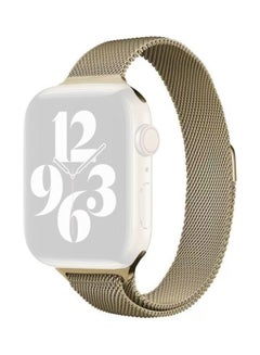 Milan Loopback Small Waist Replacement Watchband For Apple Watch Series 7/6/5/4/3/2/1/SE 45/44/42mm Vintage Gold