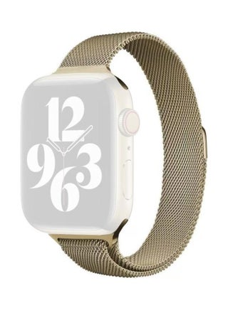 Milan Loopback Small Waist Replacement Watchband For Apple Watch Series 7/6/5/4/3/2/1/SE 45/44/42mm Vintage Gold - v1634559888/N51422082A_1