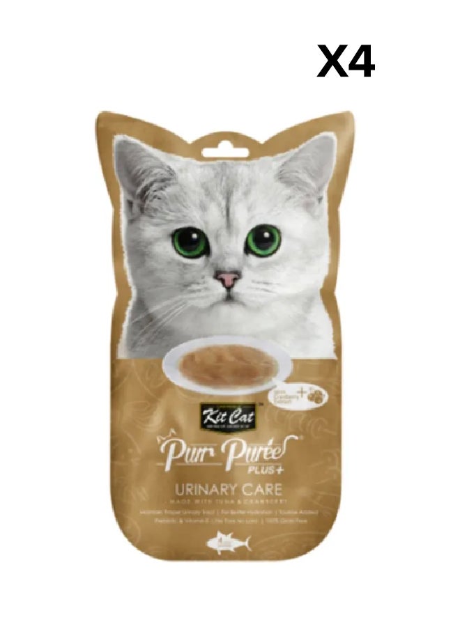 Purr Puree Plus Tuna And Cranberry Urinary Care Pack Of 4 Multicolour 15grams
