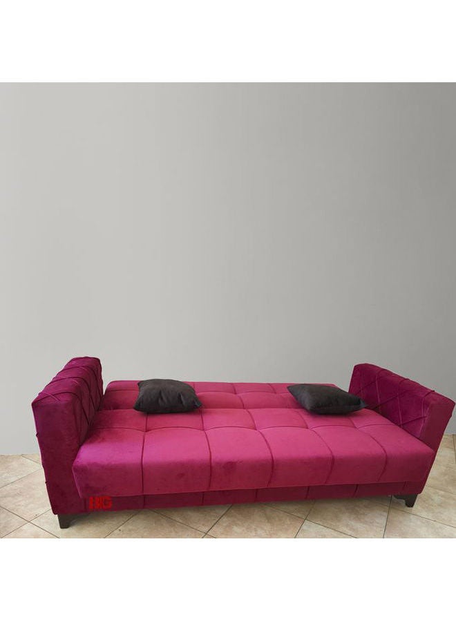 BIG Storage Sofa Bed Maroon 120x220cm  - Image 2