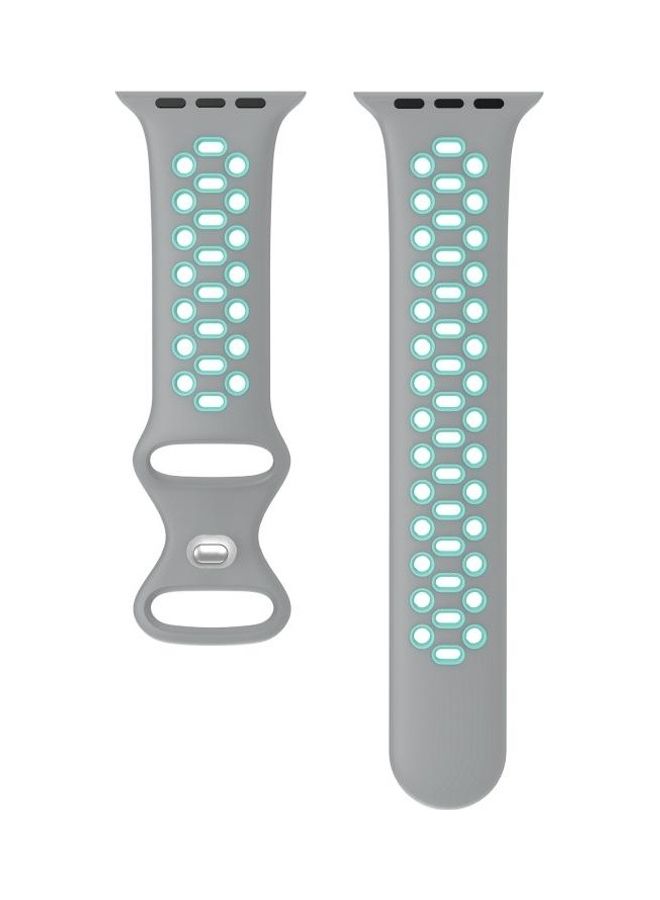 HuHa Replacement Strap For Apple Watch Series Grey Mint Green - Image 2