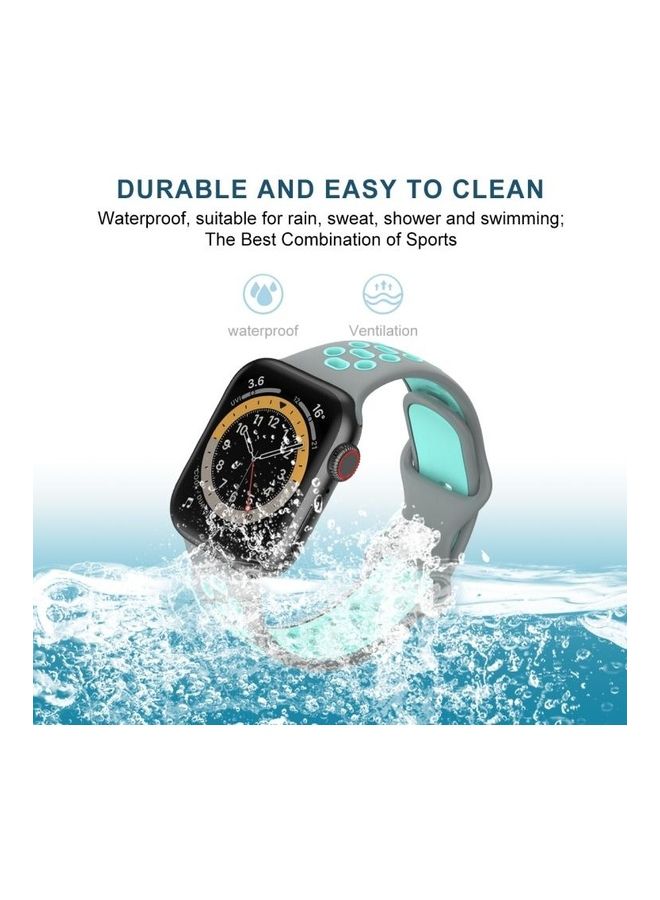 HuHa Replacement Strap For Apple Watch Series Grey Mint Green - Image 3