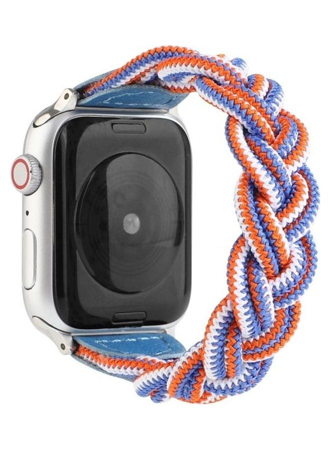 HuHa - Replacement Strap For Apple Watch Series 7 41mm/6,SE,5,4 40mm/3,2,1 38mm Blue/White/Orange - Image 1