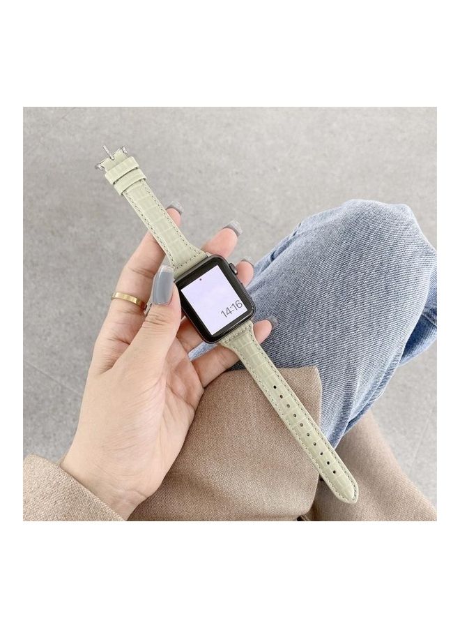 HuHa Crocodile Texture Replacement Watchband Bean Paste Green - Image 2