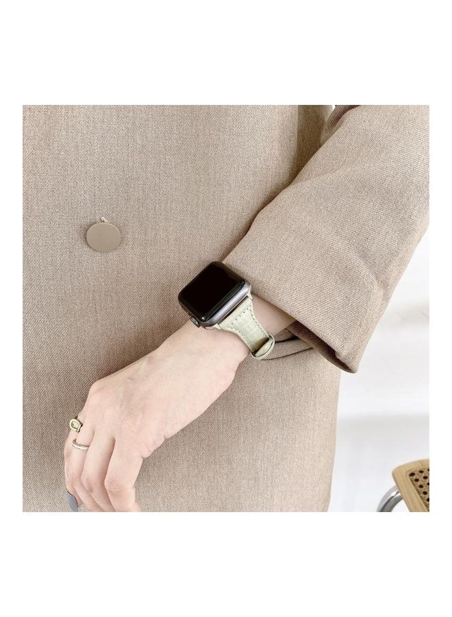 HuHa Crocodile Texture Replacement Watchband Bean Paste Green - Image 5