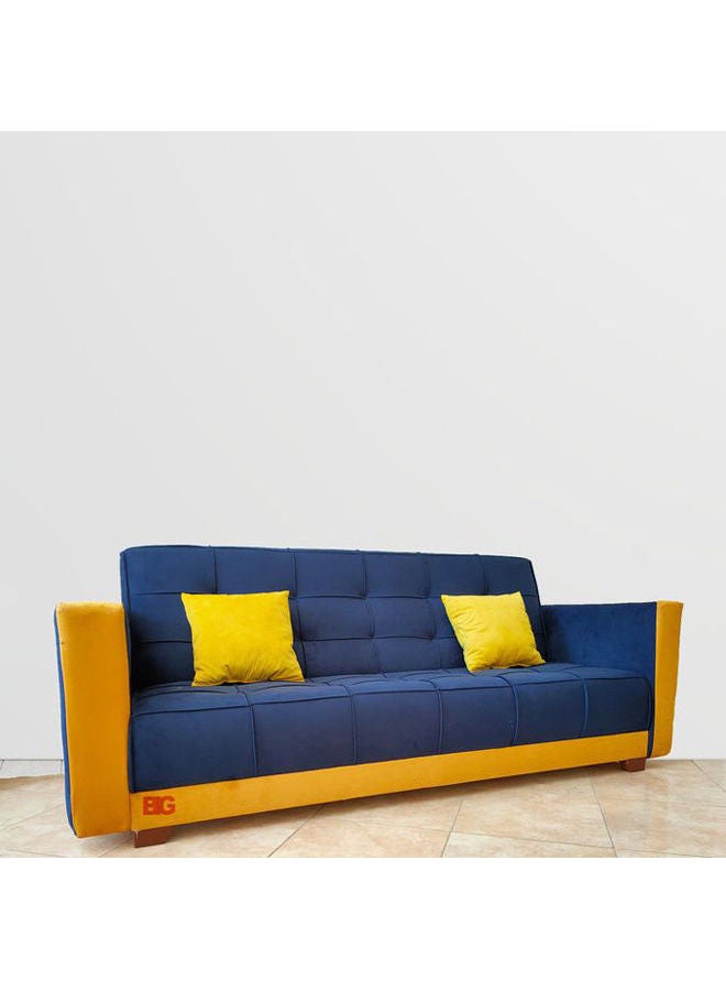 BIG - Brimo Sofa Bed Navy-Yellow 120x200cm - Image 1