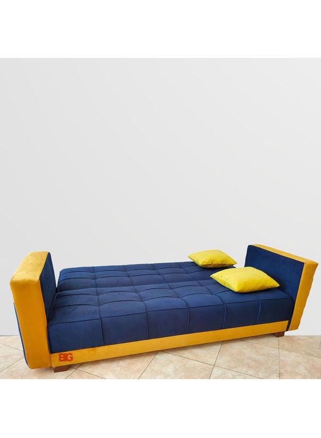 BIG - Brimo Sofa Bed Navy-Yellow 120x200cm - Image 1