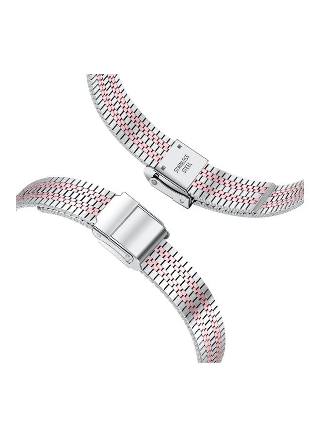 HuHa Ethnic Replacement Watchband for Apple Watch Series 1/2/3/4/5/6/7/SE 42/44/45mm Silver/Pink - Image 3