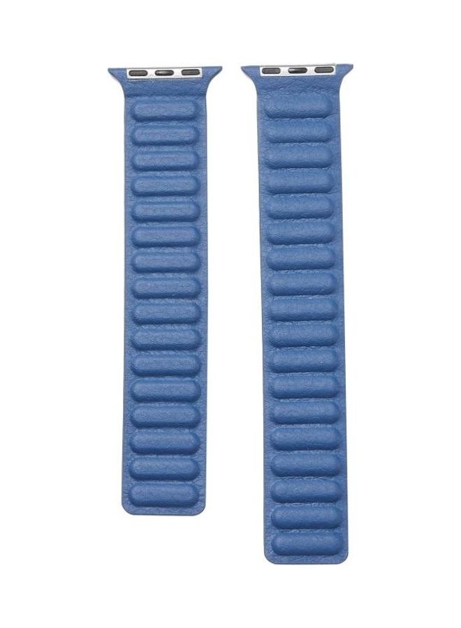 HuHa Loop Leather Watchband For Apple Watch Series 7/6/SE/5/4/3/2/1 42/44/45mm Midnight Blue - Image 2