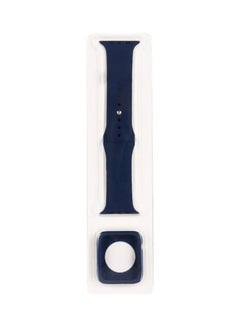Silicone Replacement Strap Watchband with Protective Case Set For Apple Watch Series 3/2/1 42mm Midnight Blue