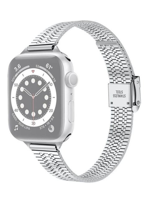 Ethnic Replacement Watchband for Apple Watch Series 1/2/3/4/5/6/7/SE 38/40/41mm Silver