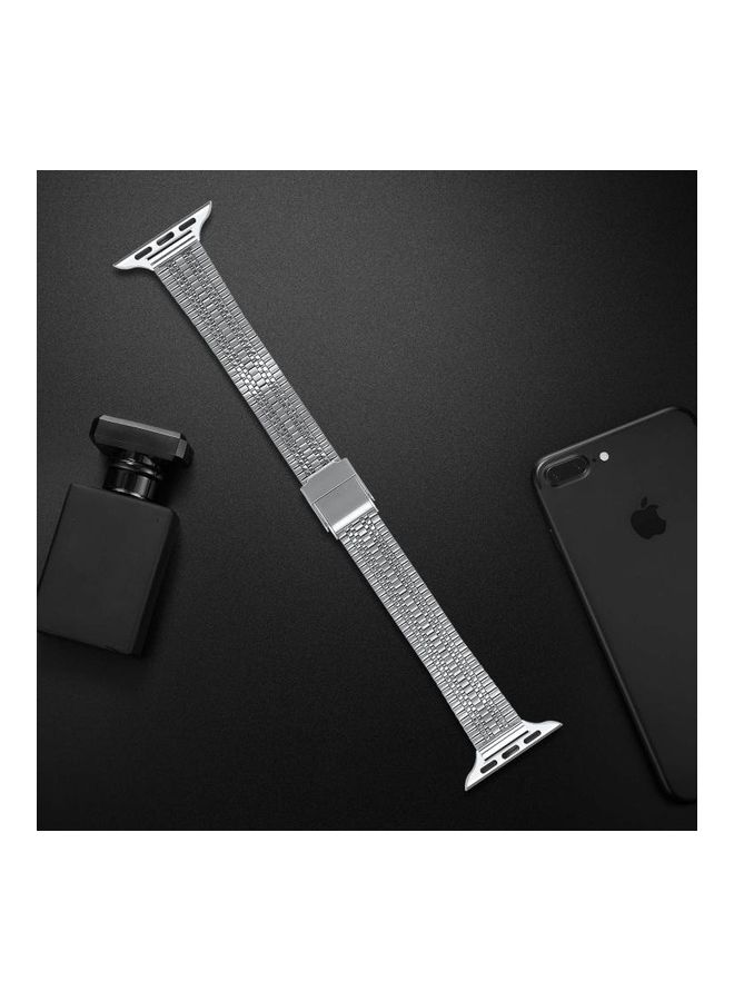HuHa - Ethnic Replacement Watchband for Apple Watch Series 1/2/3/4/5/6/7/SE 38/40/41mm Silver - Image 1
