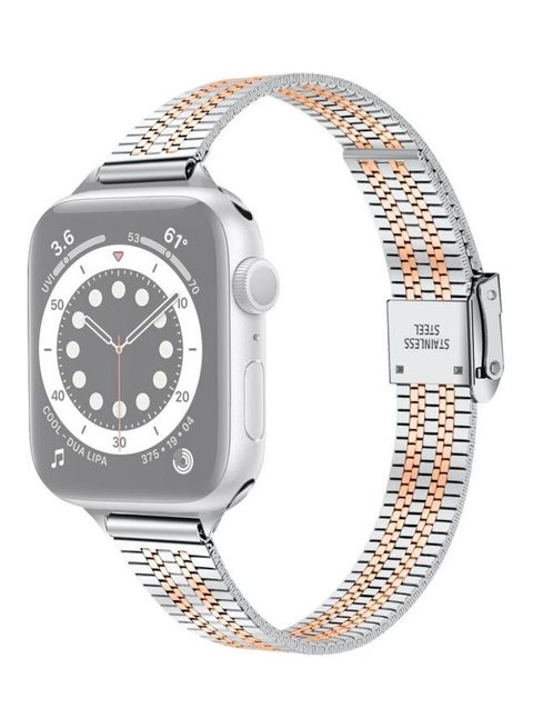 Ethnic Replacement Watchband for Apple Watch Series 1/2/3/4/5/6/7/SE 42/44/45mm Silver/Gold