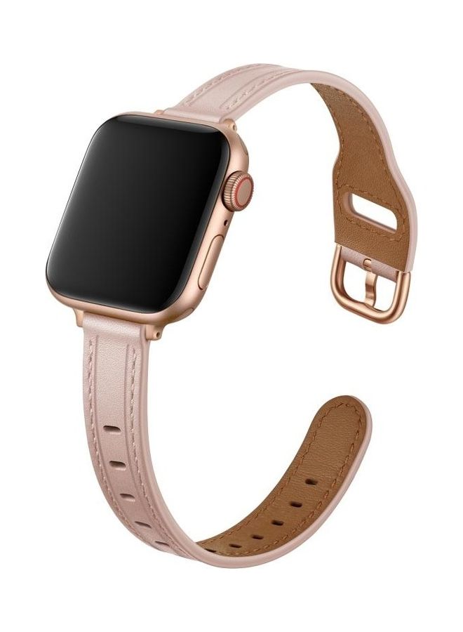 HuHa Women Starry Sky Style Leather Replacement Strap Watchband For Apple Watch Series 1/2/3/4/5/6/7/SE 38-40-41mm Pink Sand - Image 2