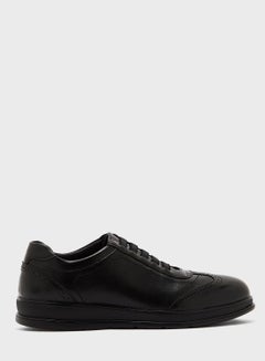 Casual Wing Cap Slip Ons Black