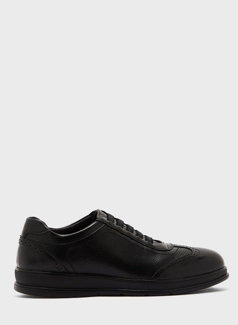 Robert Wood By Namshi - Casual Wing Cap Slip Ons Black - Image 1