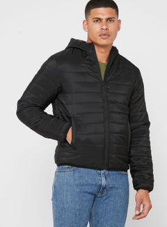 Hooded Puffer Jacket Black
