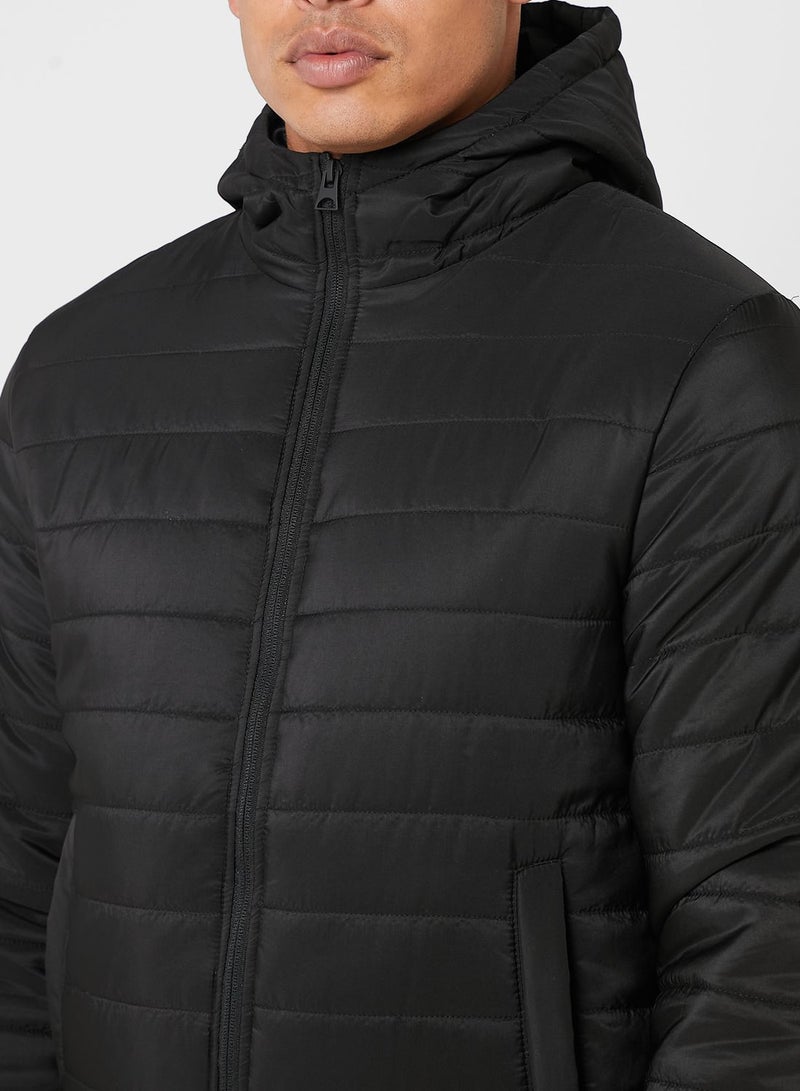 BRAVE SOUL - Hooded Puffer Jacket Black - Image 1