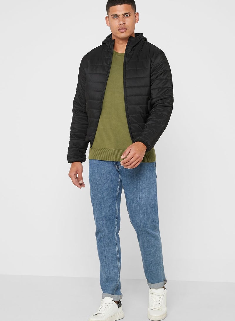 BRAVE SOUL - Hooded Puffer Jacket Black - Image 1