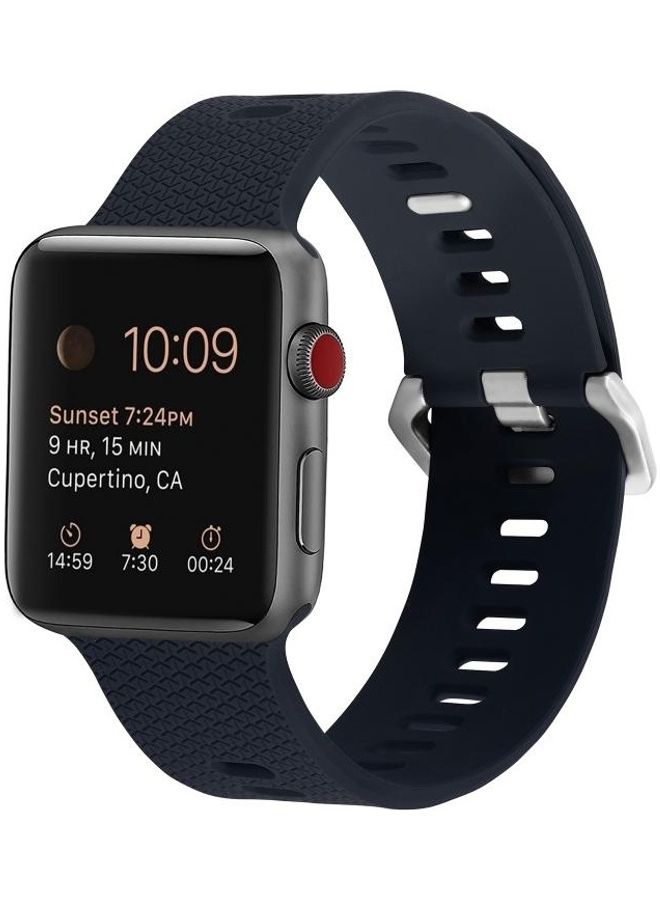 HuHa Silicone Replacement Strap Watchband For Apple Watch Series 7/6/SE/5/4/3/2/1 45/44/42mm Midnight Blue - Image 3