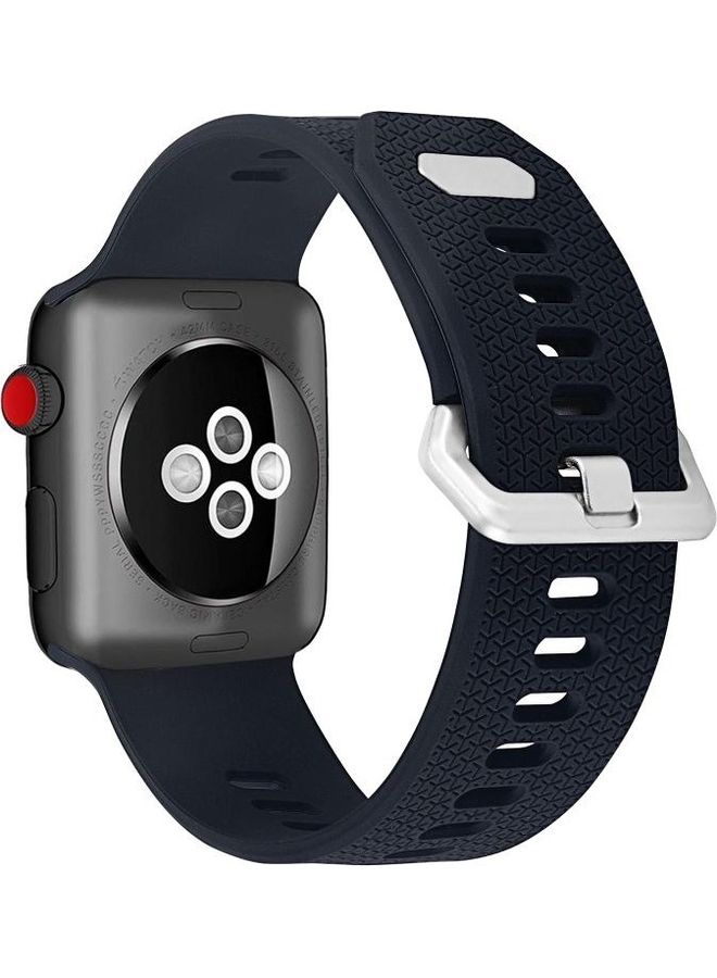 HuHa Silicone Replacement Strap Watchband For Apple Watch Series 7/6/SE/5/4/3/2/1 45/44/42mm Midnight Blue - Image 4