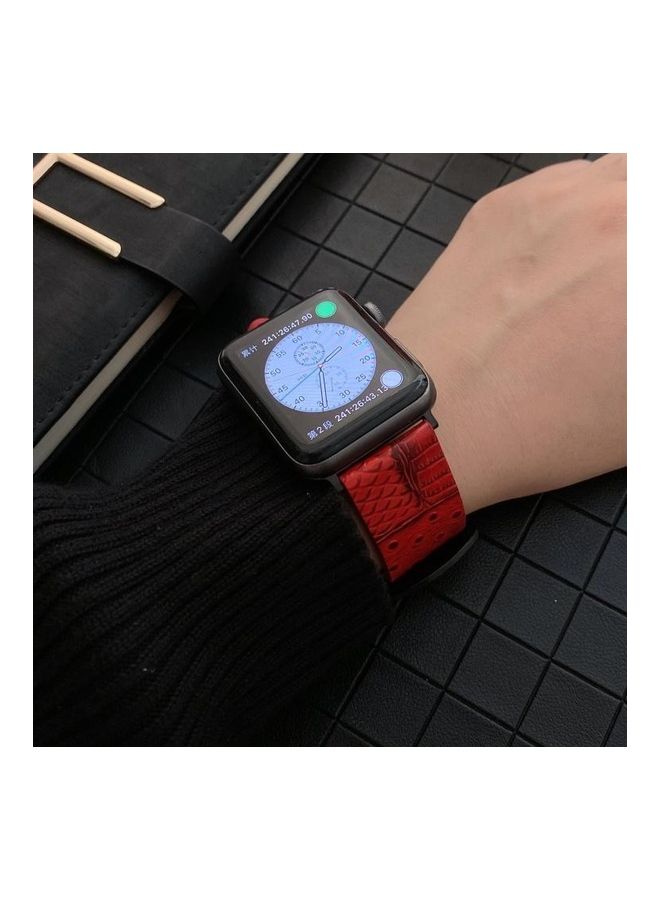 HuHa Ethnic Replacement Watchband for Apple Watch Series 1/2/3/4/5/6/7/SE 38/40/41mm Red - Image 2