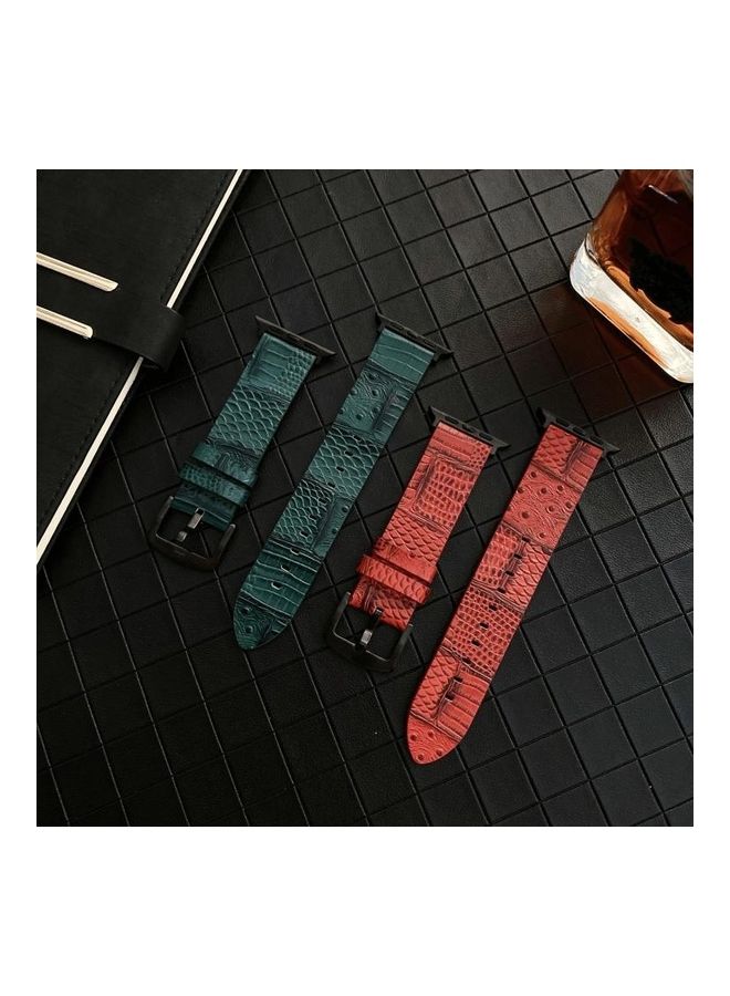 HuHa Ethnic Replacement Watchband for Apple Watch Series 1/2/3/4/5/6/7/SE 38/40/41mm Red - Image 3