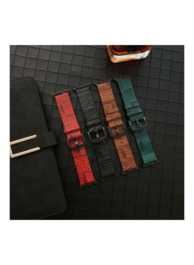 HuHa Ethnic Replacement Watchband for Apple Watch Series 1/2/3/4/5/6/7/SE 38/40/41mm Red - Image 5