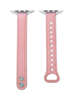 Leather Replacement Strap Watchband For Apple Watch Series 7/6/SE/5/4/3/2/1 38/40/41mm Pink