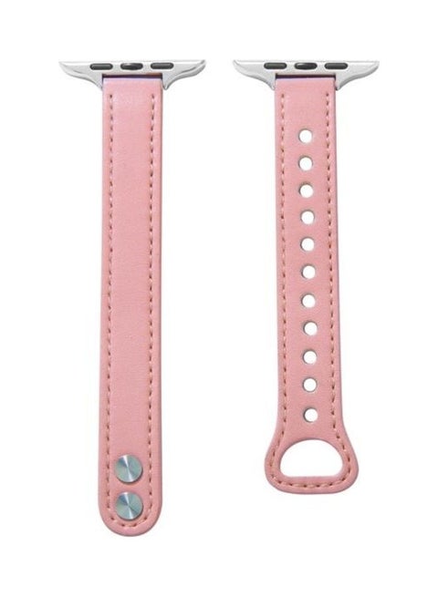 Leather Replacement Strap Watchband For Apple Watch Series 7/6/SE/5/4/3/2/1 38/40/41mm Pink