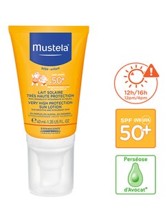 Mustela Very High Protection Sun Lotion for Baby With  SPF50+, 40ml  - Image 3