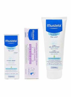 Mustela 3-Piece New Born Gift Set 2-In-1 Cleansing Gel, Hydra Bebe Facial Cream and Vitamin Barrier  - Image 2