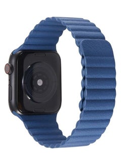 Two Loop Magnetic Replacement Strap Watchband For Apple Watch Series 1/2/3/4/5/6/7/SE 38-40-41mm Midnight Blue