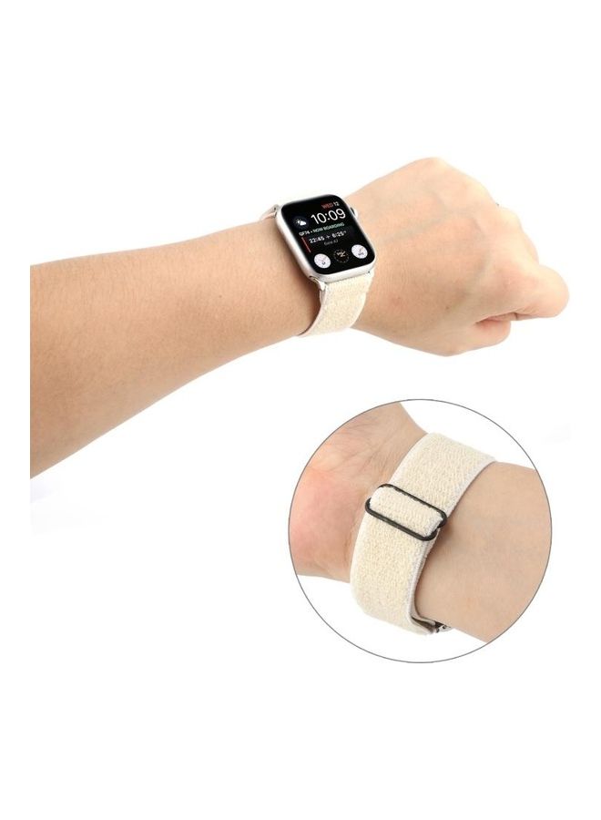 HuHa - Solid Colour Nylon Watchband For Apple Watch Series 1/2/3/4/5/6/7/SE 42-44-45mm White - Image 1