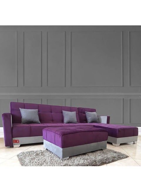 Super Corner Bed Purple-Grey 2.80×1.80×0.43meter
