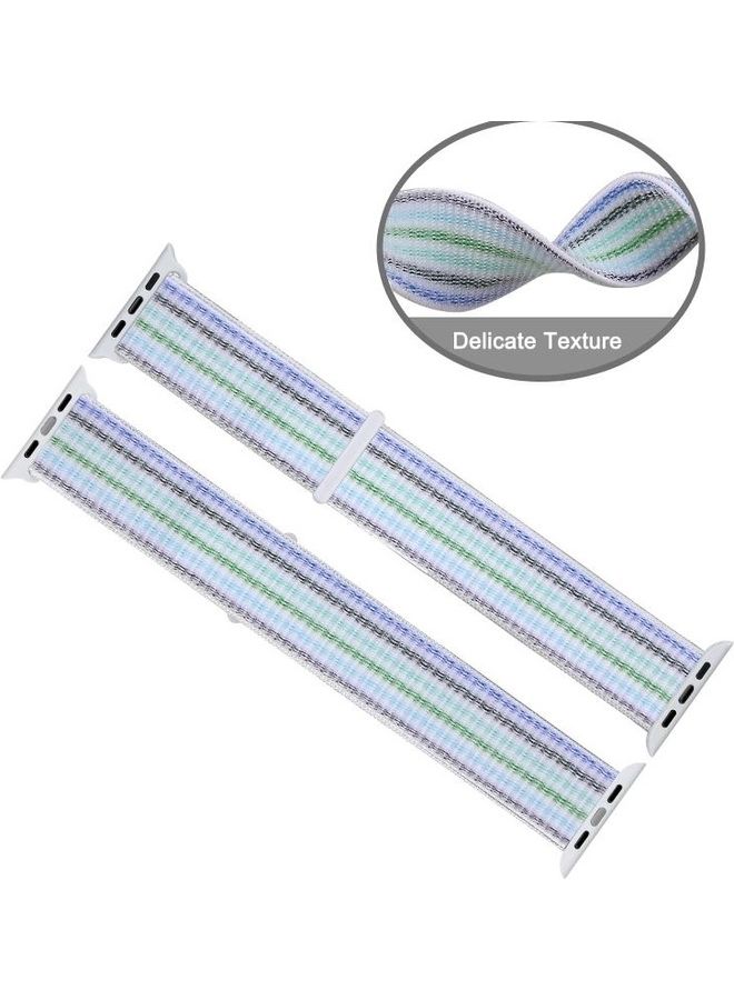 HuHa Replacement Watchband for Apple Watch Series 7/6/5/4/3/2/1/SE 38/40/41mm Pinstripe Blue - Image 2