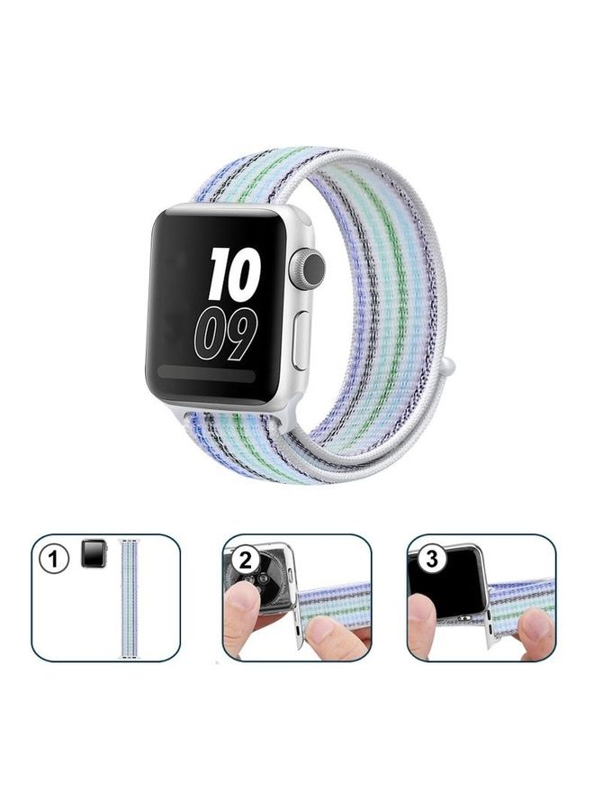 HuHa Replacement Watchband for Apple Watch Series 7/6/5/4/3/2/1/SE 38/40/41mm Pinstripe Blue - Image 3