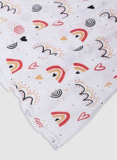RAHA Trendy Girls Casual All Over Print Dress White  - Image 4