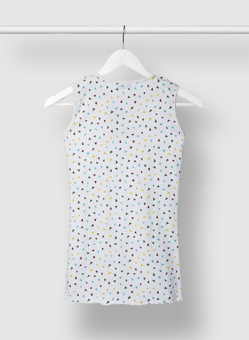 RAHA - Girls All Over Print Casual Dress Light Blue - Image 1