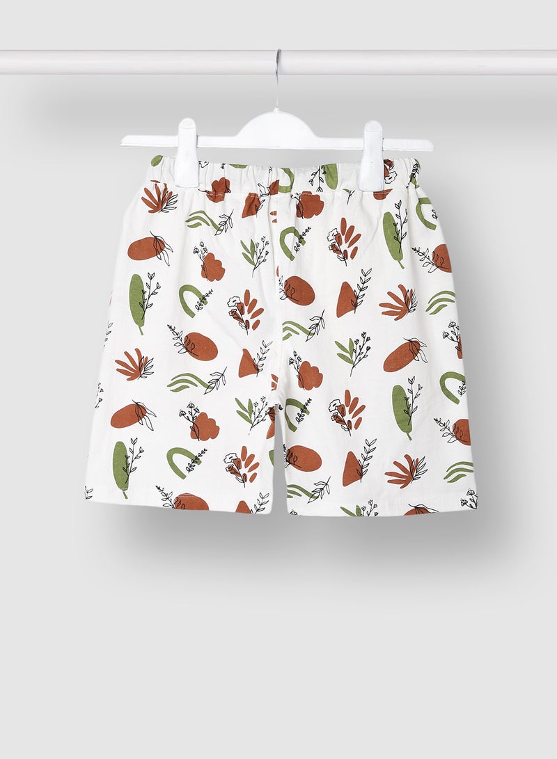RAHA Girls Trendy Printed Short White / Red - Image 2