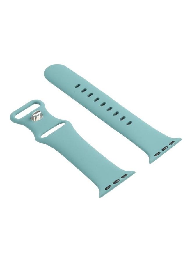 HuHa Double Wear Rivets Replacement Watchbands For Apple Watch Series 1/2/3/4/5/6/7/SE 42-44-45mm Pine Needle Green - Image 3