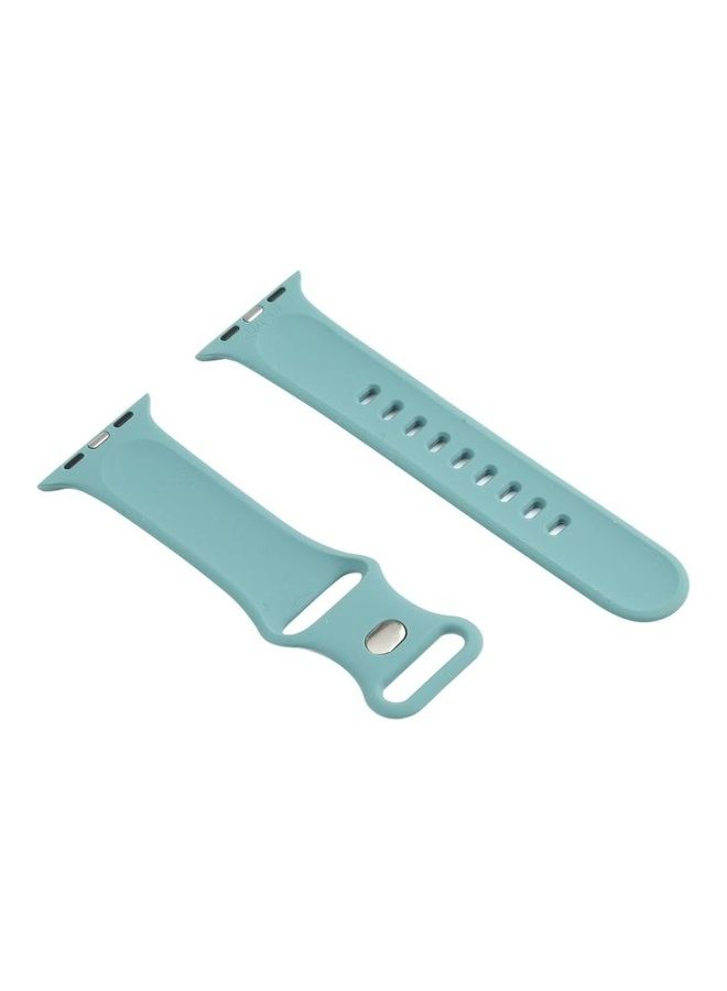 HuHa Double Wear Rivets Replacement Watchbands For Apple Watch Series 1/2/3/4/5/6/7/SE 42-44-45mm Pine Needle Green - Image 2