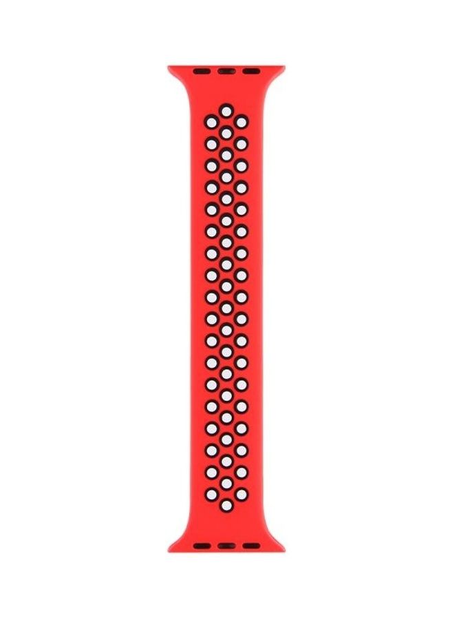 HuHa - Elastic Silicone Watchband For Apple Watch Series 1/2/3/4/5/6/7/SE 42-44-45mm Red/Black - Image 1