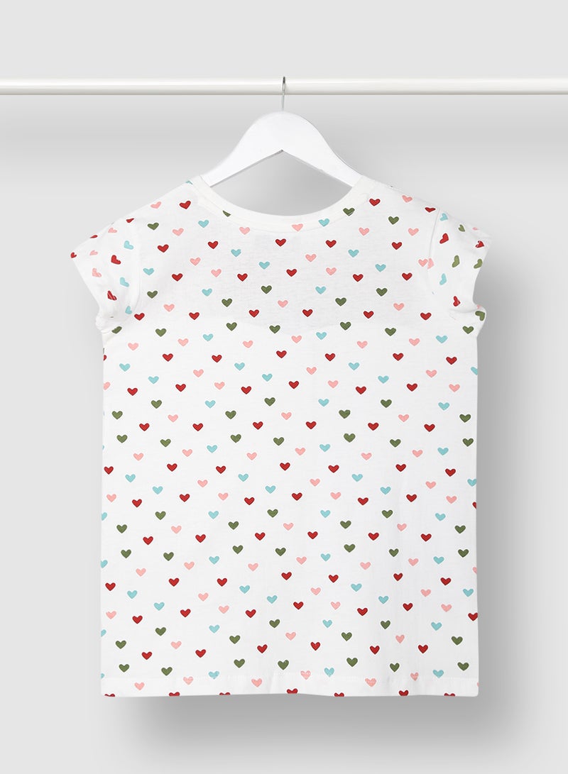 RAHA - Girls Printed Beautiful T-Shirt Red - Image 1