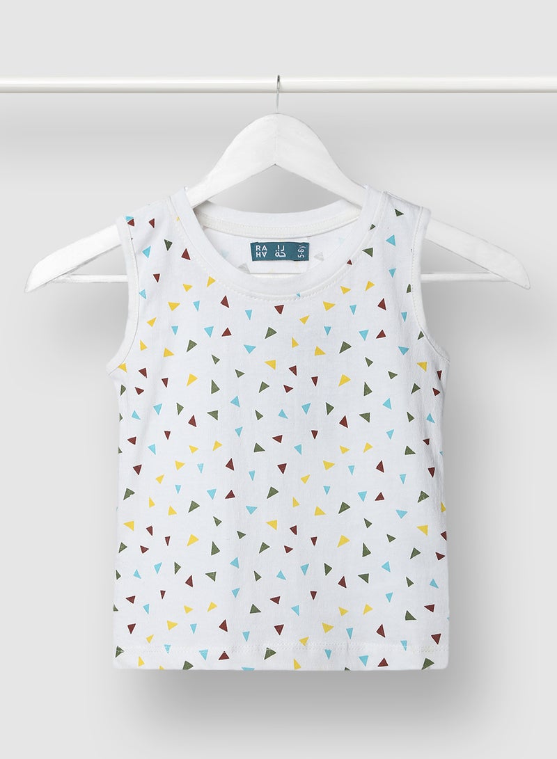 RAHA Long lasting Cotton Boys Printed T-Shirt Yellow / Black / White  - Image 1