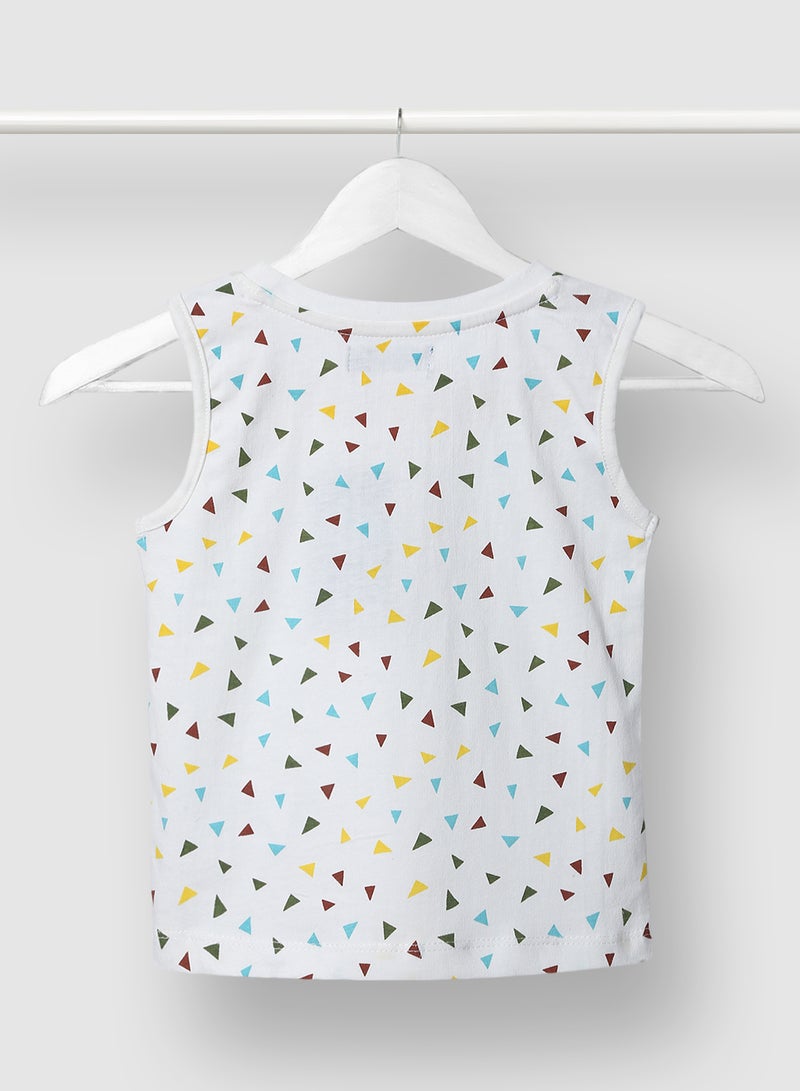 RAHA Long lasting Cotton Boys Printed T-Shirt Yellow / Black / White  - Image 2