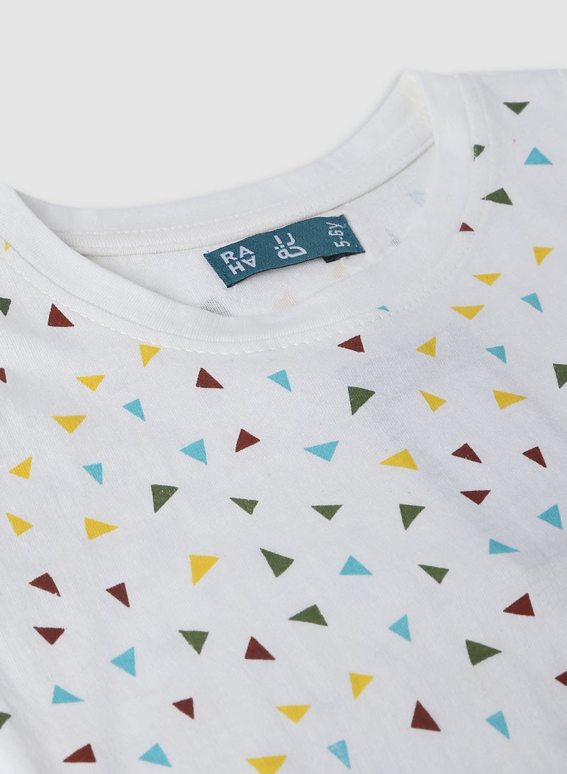 RAHA Long lasting Cotton Boys Printed T-Shirt Yellow / Black / White  - Image 3