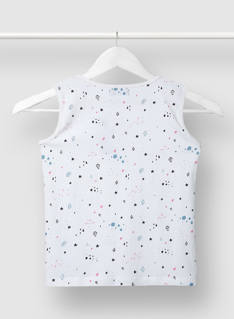RAHA Long lasting Stylish Boys Printed T-Shirt White  - Image 2