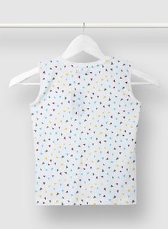 Boys Sleeveless Trendy Printed T-Shirt White / yellow - v1634562964/N45999204V_2